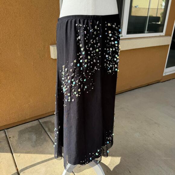 Whimsigoth fairy bcbg maxazria 100% silk skirt - Picture 4 of 6